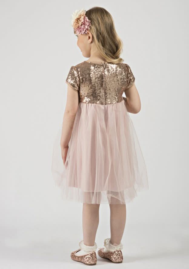 Charming Tulle Bateau Neck Tea-Length A-line Flower Girl Dress with Sequins/Paillettes BM bride