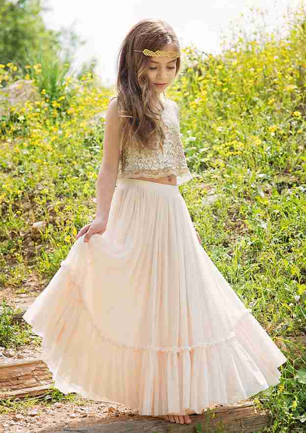 Elegant Tulle Bateau Neck Floor-Length A-line Flower Girl Dress with Bodice BM bride
