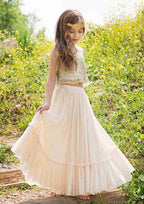 Elegant Tulle Bateau Neck Floor-Length A-line Flower Girl Dress with Bodice BM bride