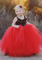 Charming Tulle Square Neckline Floor-Length A-line Flower Girl Dress with Waistband BM bride