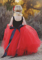 Charming Tulle Square Neckline Floor-Length A-line Flower Girl Dress with Waistband BM bride