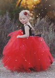 Charming Tulle Square Neckline Floor-Length A-line Flower Girl Dress with Waistband BM bride