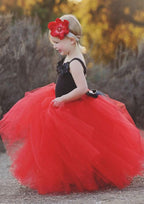 Charming Tulle Square Neckline Floor-Length A-line Flower Girl Dress with Waistband BM bride