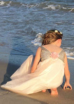 Sweet Chiffon Bateau Neck Ankle-Length A-line Flower Girl Dress with Sequins BM bride