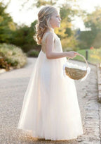 Sweet Chiffon Bateau Neck Ankle-Length A-line Flower Girl Dress with Sequins BM bride