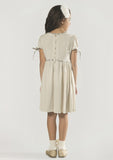Sweet Jersey Bateau Neck Knee-Length A-line Flower Girl Dress with Pleated BM bride
