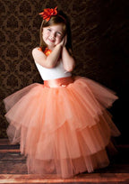 Graceful Tulle Bateau Neck Floor-Length A-line Flower Girl Dress with Appliqued BM bride