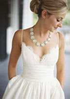 Lace Ball Gown with Scalloped Neckline, Sleeveless Design, and Court Train in Taffeta BM bride