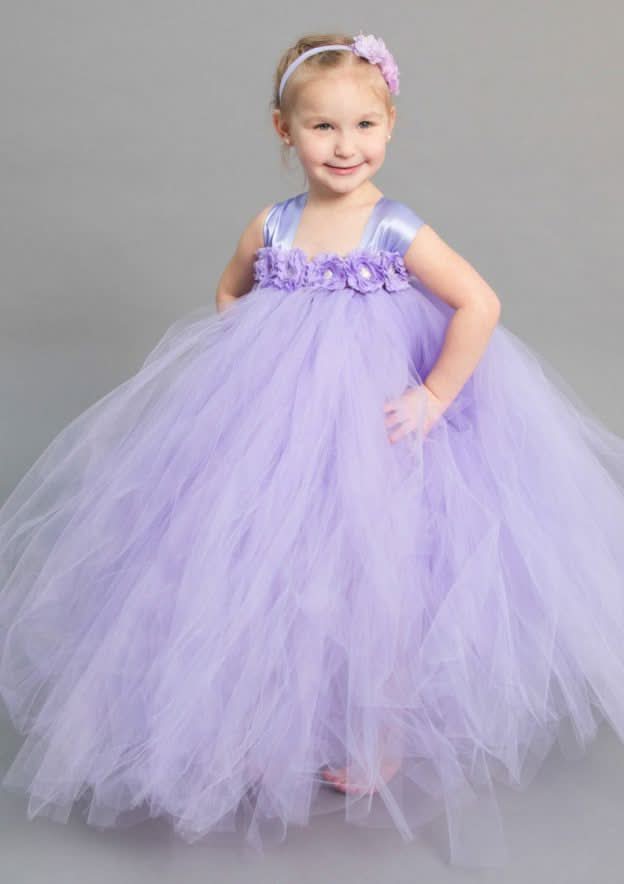 Stylish Sleeveless Square Neckline Tulle A-line Flower Girl Dress with Appliqued (Floor-Length) BM bride