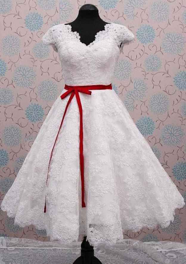 Sashes Ball Gown with Scalloped Neckline, Sleeveless Design, and Tea-Length Lace BM bride