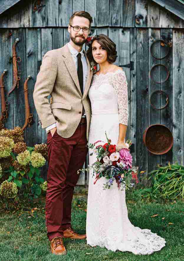 Sophisticated A-Line/Princess Off-the-Shoulder 3/4 Sleeve Sweep Train Lace Wedding Dress with Sashes BM bride