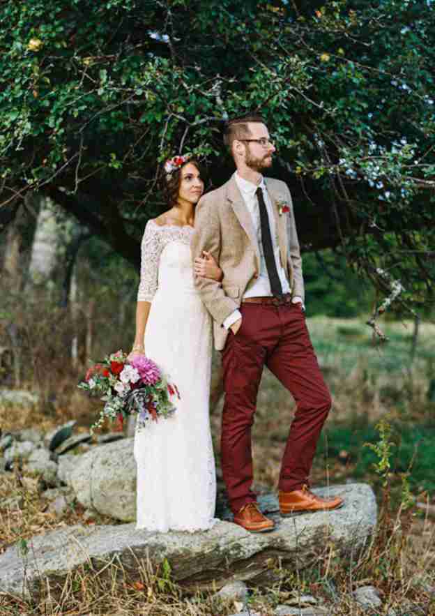 Sophisticated A-Line/Princess Off-the-Shoulder 3/4 Sleeve Sweep Train Lace Wedding Dress with Sashes BM bride