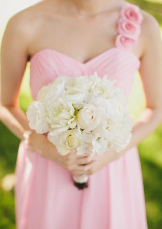 Floor-Length Chiffon Bridesmaid Dress, A-Line/Princess Cut, One-Shoulder, Sleeveless BM bride