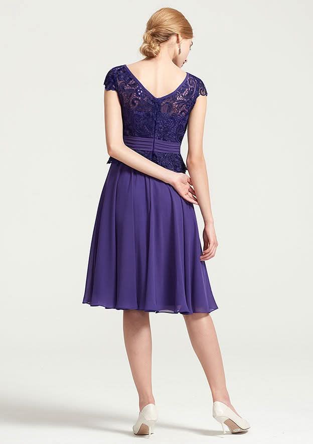 Knee-Length Chiffon Bridesmaid Dress, A-Line/Princess Style, Bateau Neck, Sleeveless, With Rhinestone Appliqued And Sashes BM bride