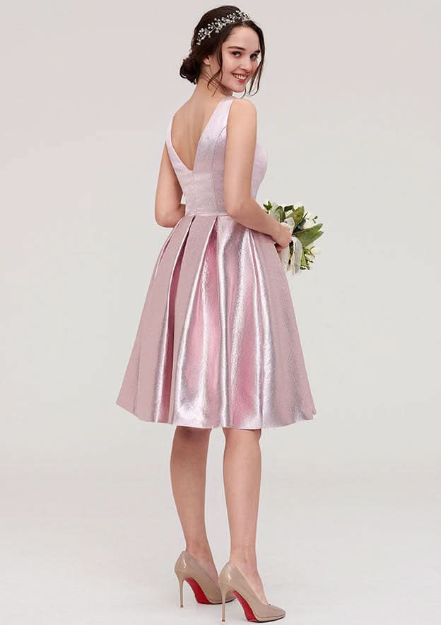 Knee-Length Taffeta Bridesmaid Dress, A-Line/Princess Style, Bateau Neck, Sleeveless, With Ruffles BM bride