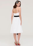 Knee-Length Chiffon Bridesmaid Dress, A-Line/Princess Style, Strapless, Sleeveless, With Pleats And Sashes BM bride