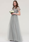 Floor-Length Chiffon Bridesmaid Dress, A-Line/Princess Style, Sleeveless, Halter Neck, With Pleats BM bride