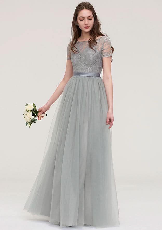 Floor-Length Chiffon Bridesmaid Dress, A-Line/Princess Style, Sleeveless, Halter Neck, With Pleats BM bride