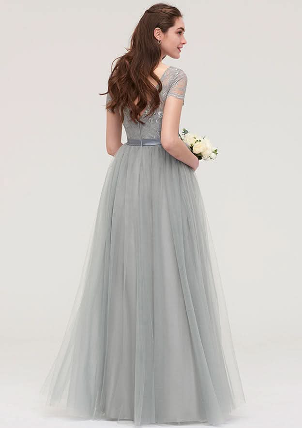 Floor-Length Chiffon Bridesmaid Dress, A-Line/Princess Style, Sleeveless, Halter Neck, With Pleats BM bride