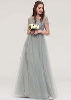 Floor-Length Chiffon Bridesmaid Dress, A-Line/Princess Style, Sleeveless, Halter Neck, With Pleats BM bride