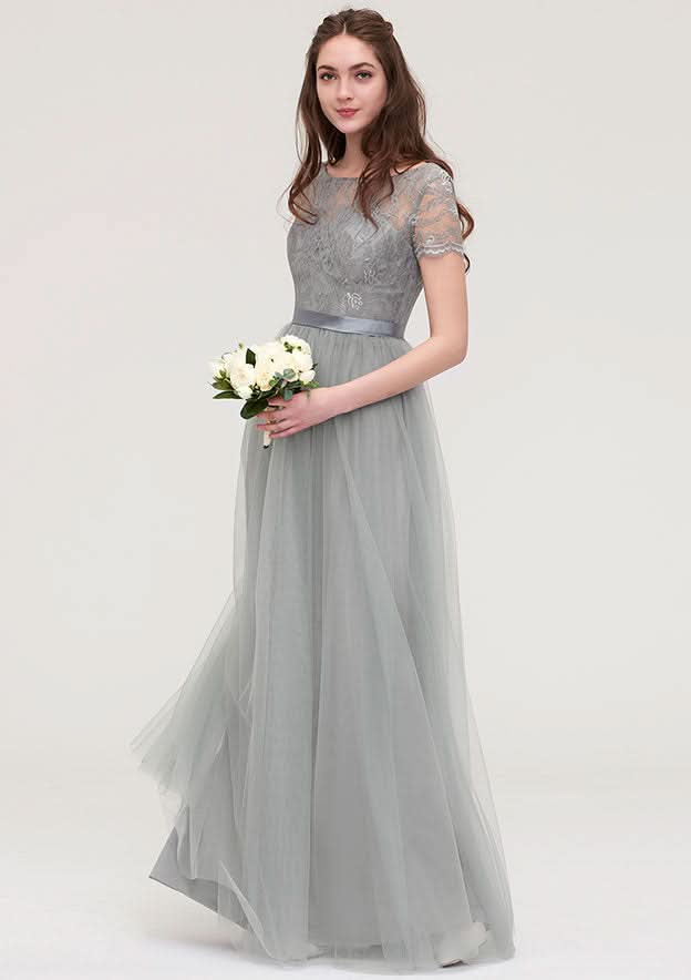 Floor-Length Chiffon Bridesmaid Dress, A-Line/Princess Style, Sleeveless, Halter Neck, With Pleats BM bride