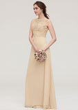 Floor-Length Chiffon Bridesmaid Dress, Sheath/Column Shape, Halter Neck, Sleeveless, Open Back, With Pleats And Lace BM bride