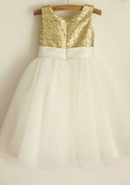 Knee-Length Chiffon Lace Dress with Goffer Details - A-line/Princess Square Neckline Flower Girl Dress BM bride