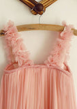 Knee-Length Taffeta Dress with Graceful Sashes - A-line/Princess Scoop Neck Flower Girl Dress BM bride