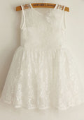 Tea-Length Taffeta Flower Girl Dress with Elegant Sashes - A-line/Princess Scoop Neck BM bride