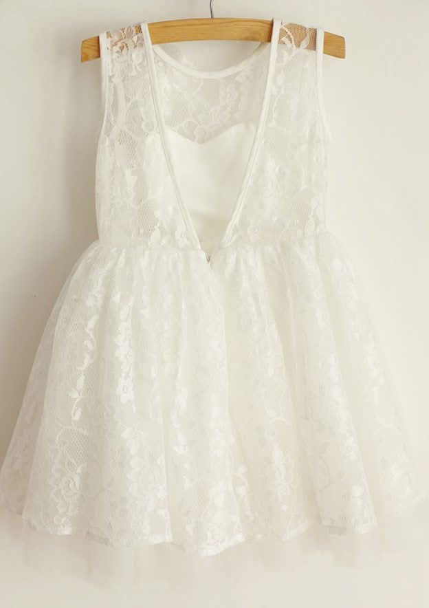 Tea-Length Taffeta Flower Girl Dress with Elegant Sashes - A-line/Princess Scoop Neck BM bride