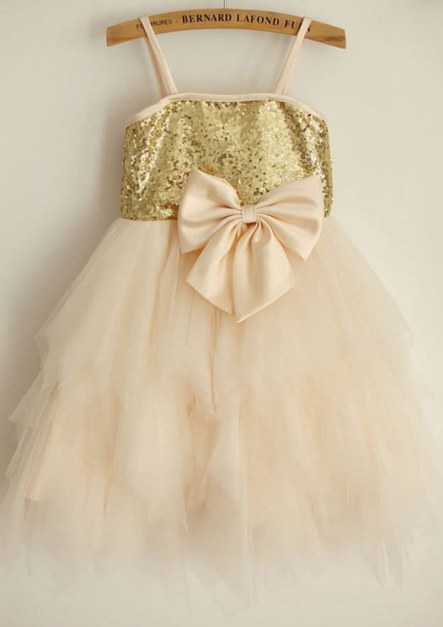 Knee-Length Chiffon Lace Dress with Pleated Elegance - A-line/Princess Scoop Neck Flower Girl Dress BM bride