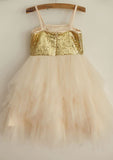 Knee-Length Chiffon Lace Dress with Pleated Elegance - A-line/Princess Scoop Neck Flower Girl Dress BM bride