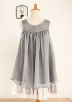 Tea-Length Tulle Sequined Flower Girl Dress with Floral Sashes - A-line/Princess Scoop Neck BM bride