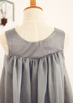 Tea-Length Tulle Sequined Flower Girl Dress with Floral Sashes - A-line/Princess Scoop Neck BM bride