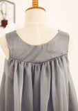 Tea-Length Tulle Sequined Flower Girl Dress with Floral Sashes - A-line/Princess Scoop Neck BM bride