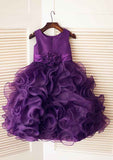 Ankle-Length Lace Tulle Flower Girl Dress with Graceful Sashes - A-line/Princess Illusion Neck BM bride
