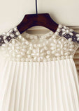 Knee-Length Chiffon Flower Girl Dress with Sparkling Beading and Rhinestone - A-line/Princess Scoop Neck BM bride