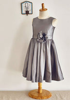 Knee-Length Lace Tulle Flower Girl Dress with Appliqued Ruffles - A-line/Princess Scoop Neck BM bride
