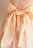 Ankle-Length Lace, Satin, and Taffeta Wedding Party Dress with Charming Bowknot - A-line/Princess Scoop Neck Flower Girl Dress BM bride