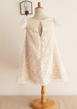 Knee-Length Tulle Sequined Flower Girl Dress with Elegant Sashes - A-line/Princess Scoop Neck BM bride