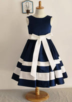 Ankle-Length Satin A-line/Princess Scoop Neck Flower Girl Dress BM bride