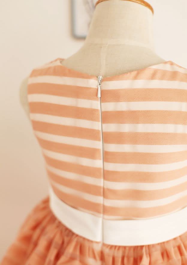 Tea-Length Organza Flower Girl Dress with Chic Sashes - A-line/Princess Scoop Neck BM bride