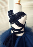 Asymmetrical Tulle Flower Girl Dress - A-line/Princess Scoop Neck BM bride