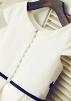 Knee-Length Satin Flower Girl Dress with Beautiful Appliqued - A-line/Princess Scoop Neck BM bride