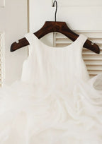 Knee-Length Organza Flower Girl Dress with Lovely Ruffles - A-line/Princess Scoop Neck BM bride