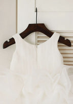 Knee-Length Organza Flower Girl Dress with Lovely Ruffles - A-line/Princess Scoop Neck BM bride