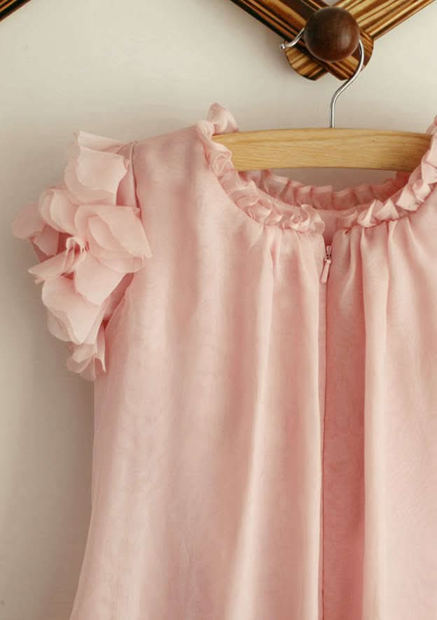 Short/Mini Tulle Sequined Flower Girl Dress with Floral Sashes - A-line/Princess Scoop Neck BM bride