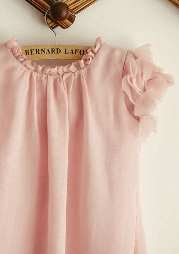 Short/Mini Tulle Sequined Flower Girl Dress with Floral Sashes - A-line/Princess Scoop Neck BM bride