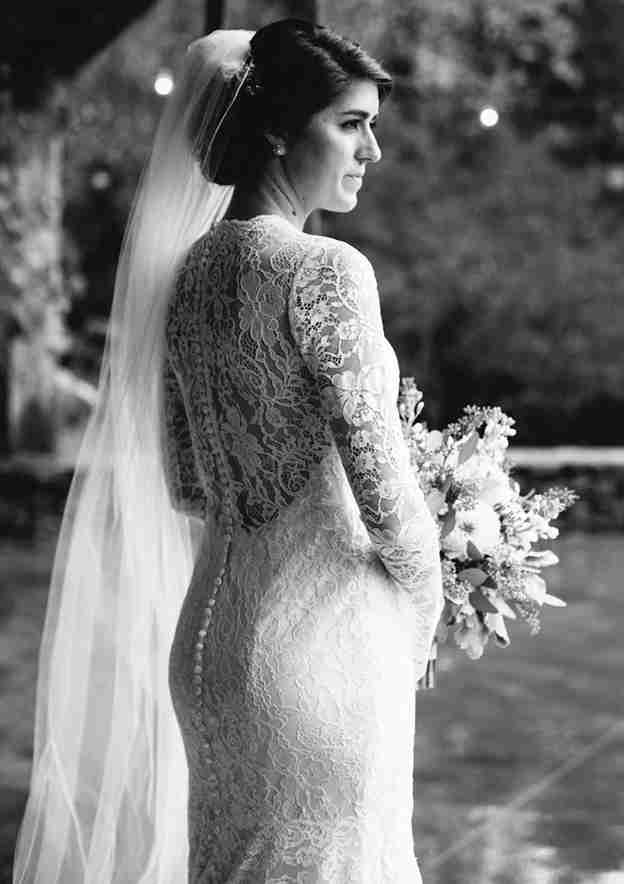 Romantic Sweep Train Trumpet/Mermaid Lace Wedding Dress with Full-Length Sleeves BM bride
