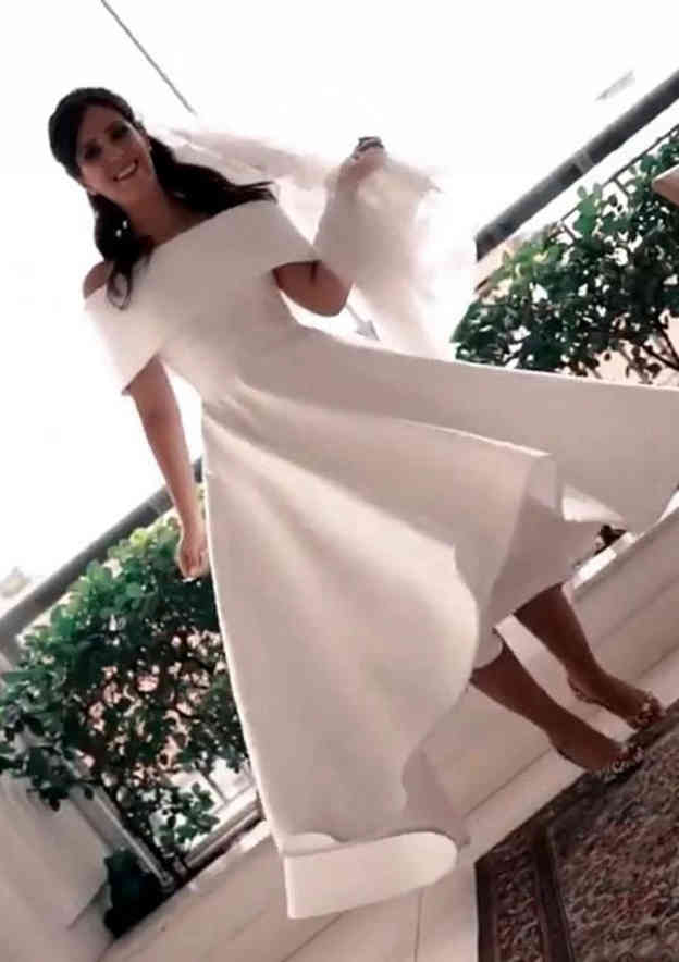Elegant Satin Wedding Dress A-Line/Princess Off-the-Shoulder Sleeveless Design with Asymmetrical Pleated Details BM bride